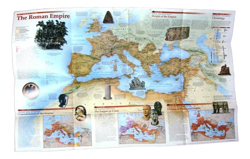 Mapa Nat Geo Lamina Los Romanos The Romans Coliseo Roma