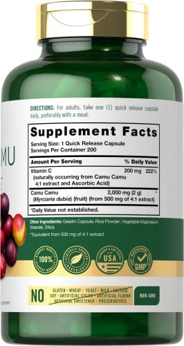 Suplemento Carlyle Camu Camu en cápsulas de 2000 mg con Vita