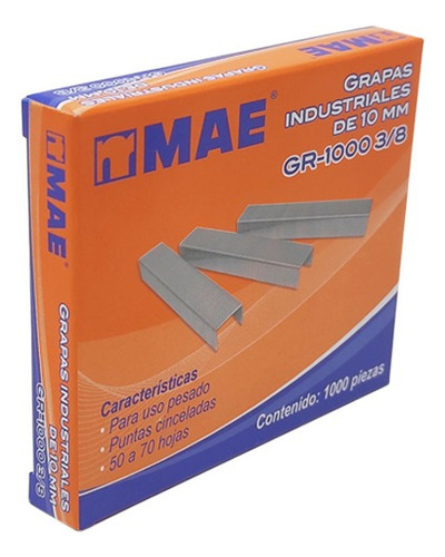 Grapa Industrial Mae Gr1000 3/8 Caja Con 1000psz De 10mm /vc