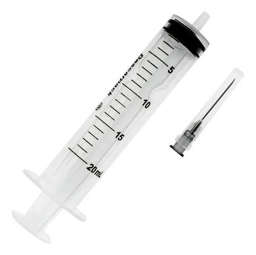 Seringa Descartável 20 Ml Com Agulha 25x7 Slip Descarpack