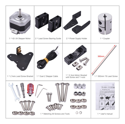 Kit De Actualización De Tornillo De Eje Z Dual, 42-34, Motor