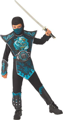Disfraz De Ninja Dragón Azul Para Niño, Pequeño