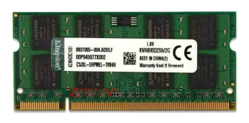 Memória RAM ValueRAM 2GB 1x2GB Kingston KVR800D2S6/2G