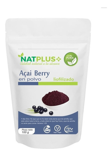 Acai Berry En Polvo Liofilizado Certificado 100g.