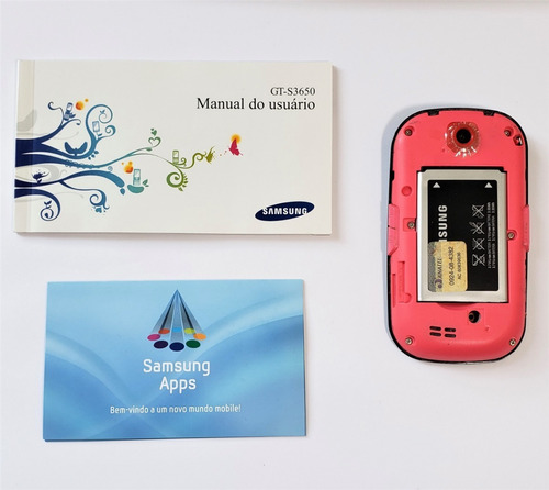 Celular Samsung S3650 Corby Rosa, Completo, Modelo Sem Wifi