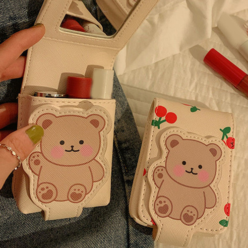 Estuche De Maquillaje Pequeño Con Espejo Y Lápiz Labial Para