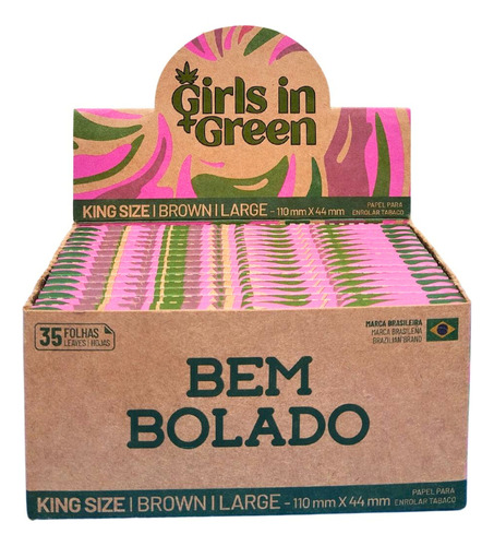 Caixa De Seda Bem Bolado Girls In Green King Size Brown