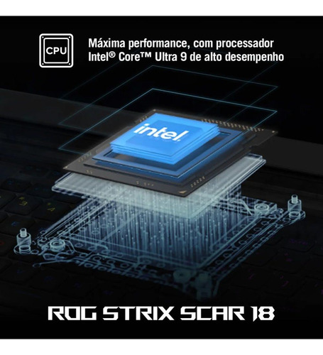 Notebook Rog Strix Scar 18 Rtx5090 Core Ultra 9 64gb 4tb W11 Off Black