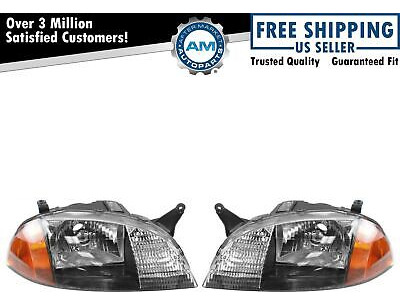 Headlight Set Fits 1998-2001 Chevrolet Metro Suzuki Swif Oab