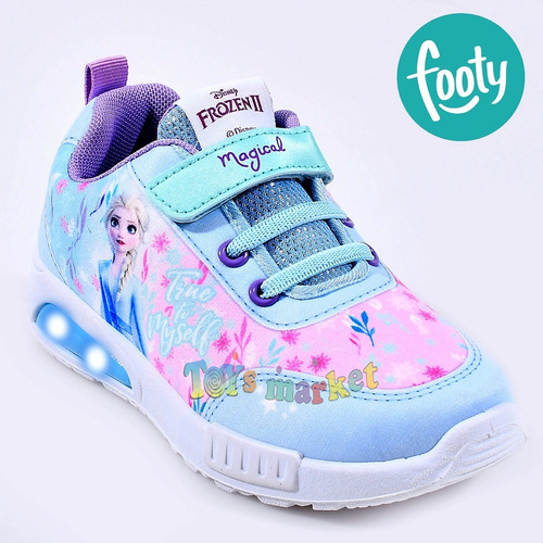 Imagen 3 de 9 de Zapatillas Con Luces Luz Led Zapatilla Frozen Disney Footy