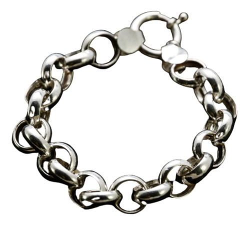 Pulsera Rolo Plata 925 Con Cierre Marinero 10 Mm. Sellada