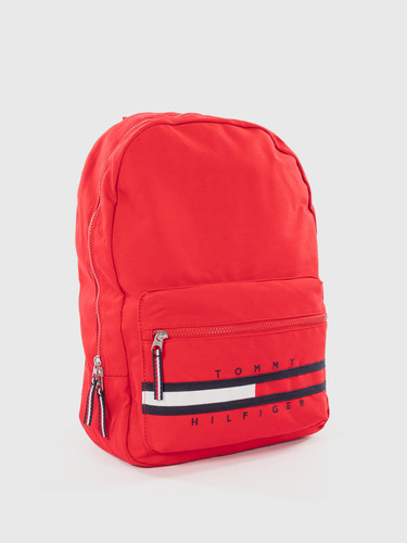 Mochila Solid Gino Con Logo Rojo Tommy Hilfiger