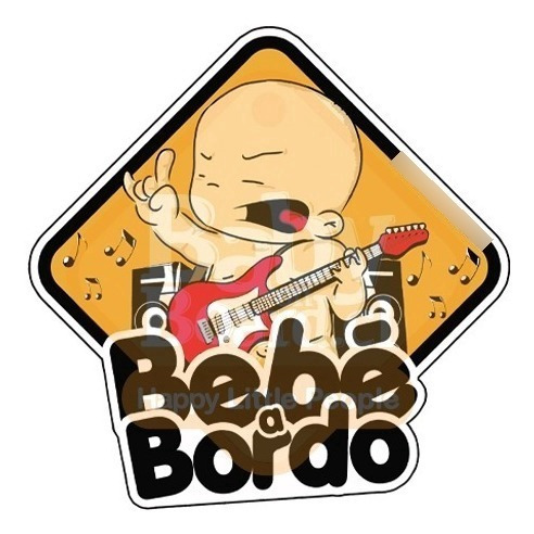 Letrero Bebe A Bordo Rockero / Babyonboard