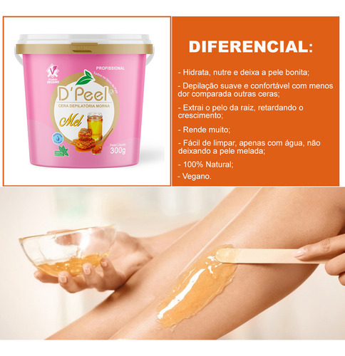 Kit Cera Depilatória 300g Lenço Profissional Depilatório