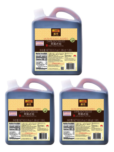 Salsa De Soya Oscura Hongo Lee Kum Kee 3 Pack X 1.88 L