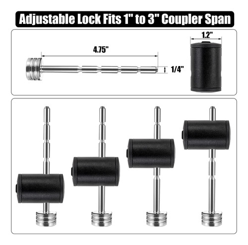 Bloqueo De Acoplador De Lengüeta Ajustable De 1/4
