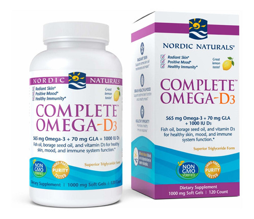 Nordic Naturals Omega-d3 Completo, Sabor A Limn, 120 Geles B