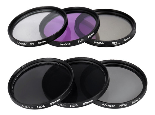 Andoer 52mm Filtro De La Lente Kit Uv + Cpl Fld + + Nd (nd2