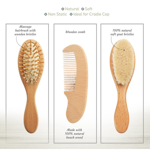 Juego De Peine Y Cepillo Para El Cabello Para Bebés: Peine Y