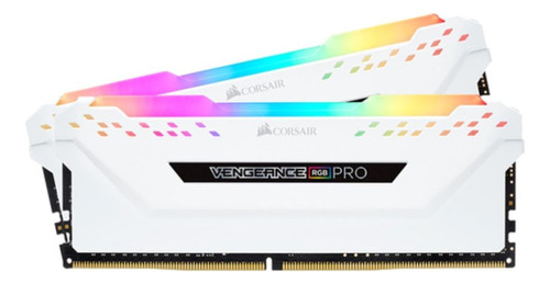 Memoria RAM Vengeance RGB Pro gamer color blanco 16GB 2 Corsair CMW16GX4M2D3600C18