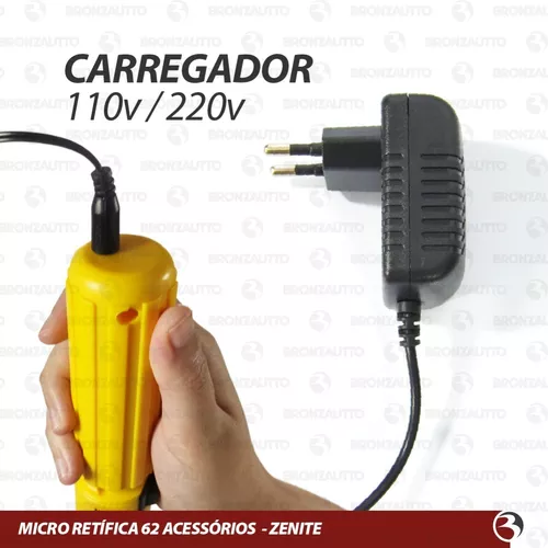 Micro Mini Retifica Furadeira Lixadeira Maleta 212 Peças Frequência 50/60  Hz Potência 260 W 110V