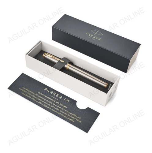 Lapicera Rollerball Parker Im Acero Con Dorado Apta Grabado