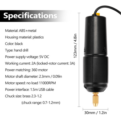 Hx Mini Taladro Eléctrico Portátil Z-u36 Para Joyería Y