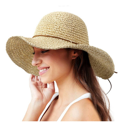 Sombrero For El Sol Plegable Sombrero De Playa De Paja