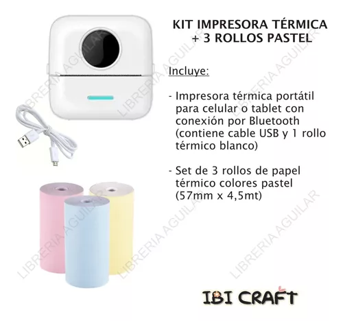 Mini Impresora Térmica Portátil Ibi Craft Incluye Rollo