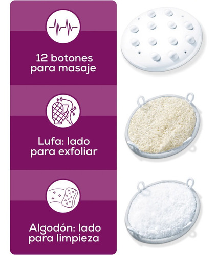 Masajeador Mini-spa Exfoliante Resistente Al Agua Mg17 Color Blanco