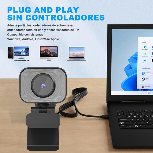 X Cámara Web Uhd 4k 60fps Usb Webcam Con