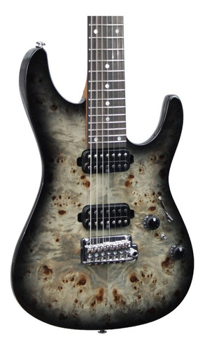 Guitarra Ibanez Premium 7 Cordas Az427p1pb C/ Case Luxo Cor Charcoal black burst Material do diapasão ABS BK Orientação da mão Destro