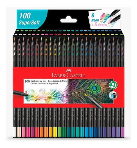 Faber Castell Lapices De Colores Super Soft, Con 100 Colores Para Pintar