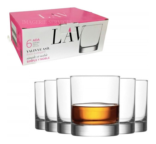 6 Vasos Whisky Clasicos Pesados Set En Caja