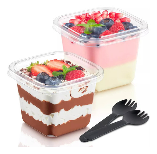 50pcs Estándar Cupcake Taza De Helado Taza De Postre+cuchara