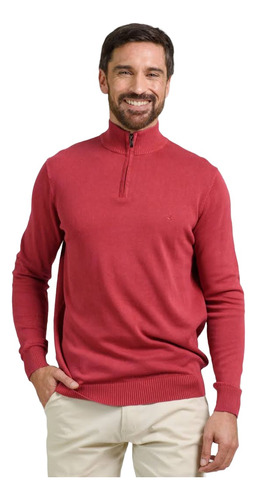 Sweater Hombre Brooksfield Tejido Cuello Medio Cierre 4052b