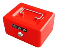 Caja Fuerte Metalica Con Llave 15 X 12 Roja Flaber