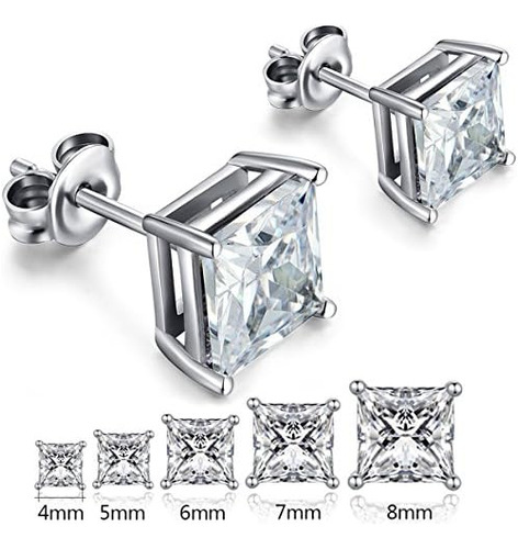 Pendientes Cuadrados Cz Pendientes De Diamantes Cuadrados Pe