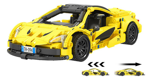 Coche Deportivo Modelo Bloques De Construcción Kit Amarillo