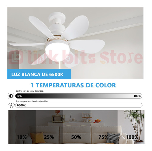 Abanicos De Techo Moderno Con Lampara Led 16.5pulgada 4pzs
