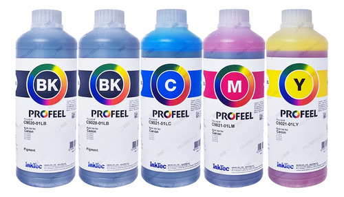 Kit Tinta Inktec Profeel C9020 Pig Bk 2l + C9021 Cor Cmy 3l