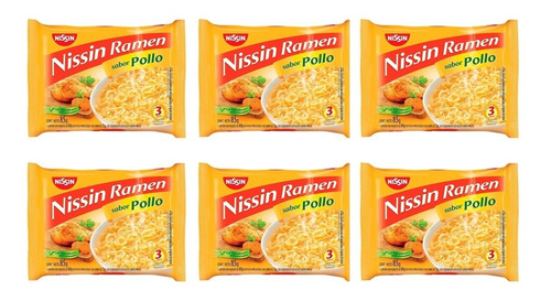 Nissin Ramen Pollo X85g X 6 U. Fideo Listo En 3 Minutos