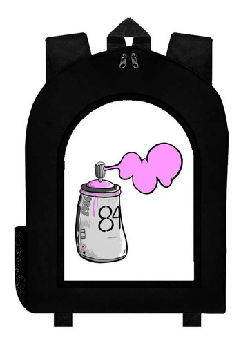 Mochila Negra Graffiti  #br40