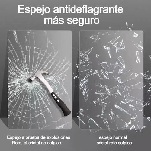 Banna Espejo Led Para Baño 50x70cm Touch 3 Modo Con Función Antiva, Espejo De Luz Ajustable, Antivaho,visualización De La Hora Y La Temperatura, A Prueba De Explosiones, Instalación Sencilla
