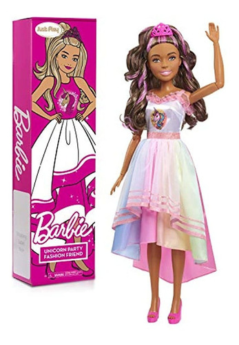 Barbie - Muñeca Con Diseño De Unicornio De 71cm, Marrón
