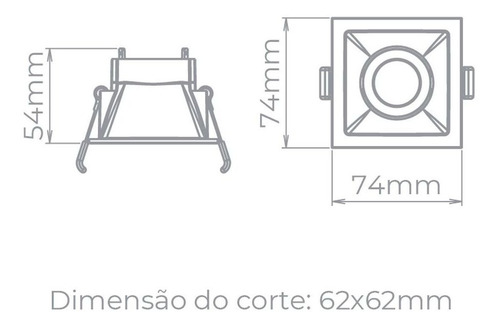 Imagem 2 de 5 de Square Mr11 Embutido Direcionavel Gu10 - Sth8910br/pto