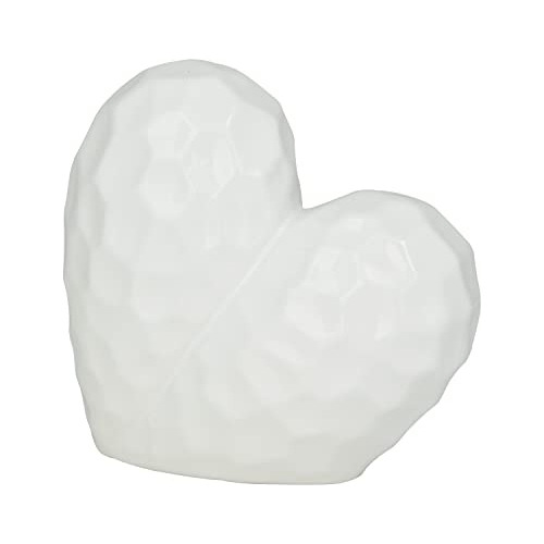 Escultura De Corazón De Porcelana, 8 'x 4' X 8 ', Blan...