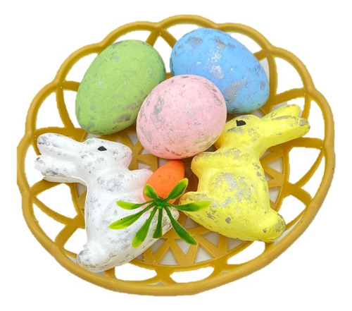 Set Decoración Pascua De Resurreccion Huevitos Y Conejos