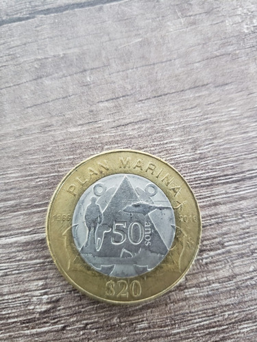 Moneda 20 Pesos Plan Marina