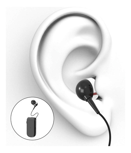 Auricular Con Clip Para El Cuello Con Micrófono Negro